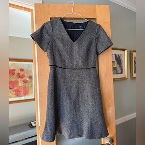 NWOT Boden tweed v-neck dress with piping around waist.